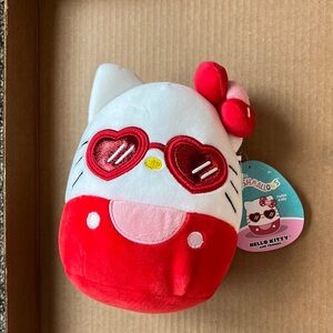 Squishmallows Red and White Plush Toy with Sunglasses